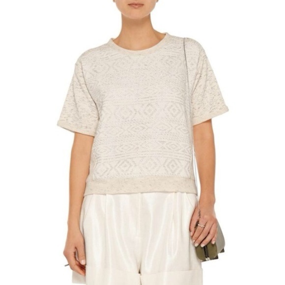 FINAL PRICE Rebecca Taylor Metallic Jacquard Knit Top - Picture 1 of 9